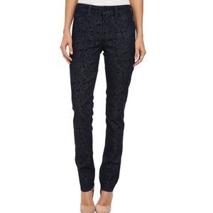 💋3/$18 NWT NYDJ Not Your Daughters Jeans BLACK MEDALLION Flocking Slim Straight